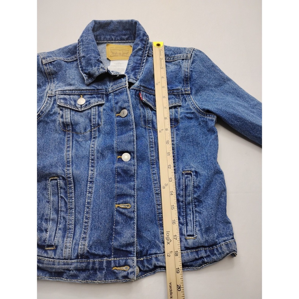 Levis Denim Trucker Jacket Youth Large Blue 12-13 Years Unisex Western Chore